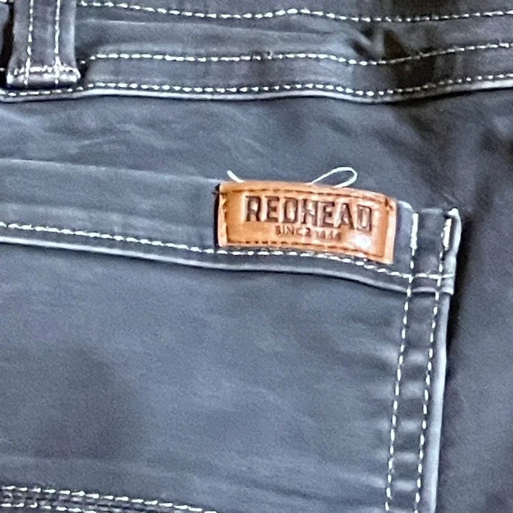 RedHead Mens Utility Carpenter Pants Charcoal Gray Stretch Canvas 48x30 Workwear